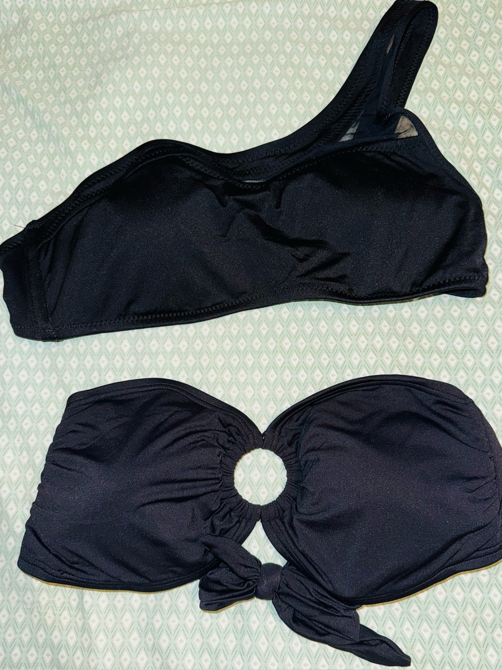 2 Black Bikini Tops Bundle | Soma + Shade & Shore | Medium | Removable Pads EUC